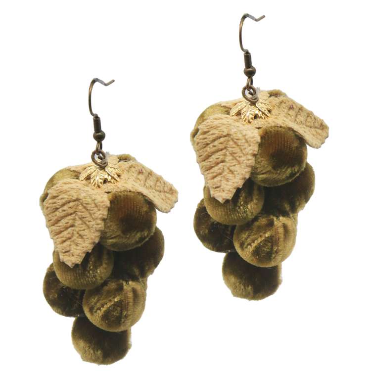 vintage earrings gold brown grapes